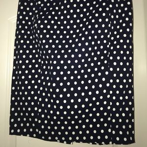 Navy blue polka dot velvet skirt (new)